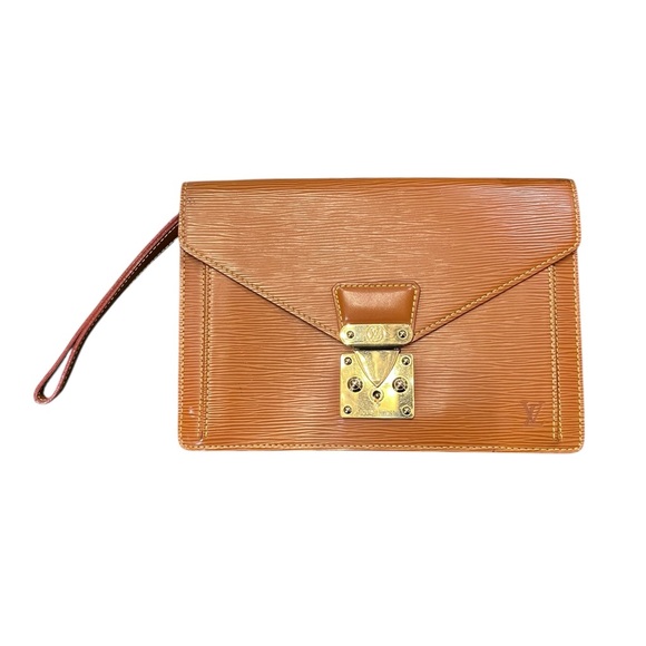 LOUIS VUITTON Dragonne Epi Leather Brown Clutch - Picture 13 of 14